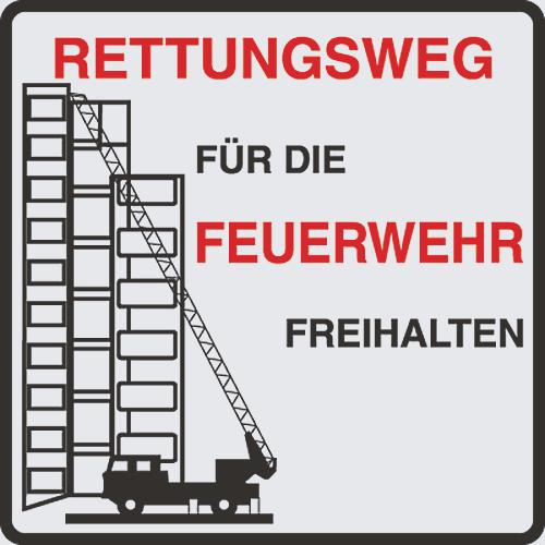 Parkverbot-Schild 'Rettungsweg für die Feuerwehr freihalten' (Alu-Dibond)