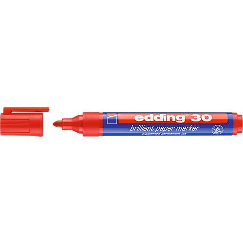 Pigmentmarker edding 30 Brilliant, rot, 10 Stück