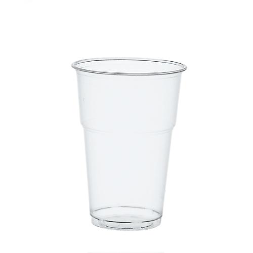 PLA Becher Papstar Pure, Volumen 0,4 l, nur für Kaltgetränke, mit Füllstrich & Schaumrand, Ø 95 x H 132 mm, glasklar, 70 Stück