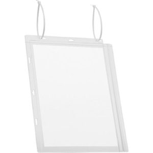 Plakattasche Durable, A4 Hoch- & Querformat, 2-seitig, für bis zu 2 Blatt, Kabelbinder, wasserdicht, B 262 x T 0,6 x H 340 mm, transparent, 5 Stück