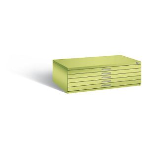Planschrank aus Stahl, für Formate bis DIN A0, 5 Schubladen Planschrank aus Stahl, für Formate bis DIN A0, 5 Schubladen