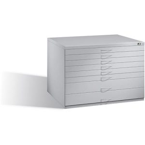 Planschrank aus Stahl, für Formate bis DIN A1, 8 Schubladen Planschrank aus Stahl, für Formate bis DIN A1, 8 Schubladen