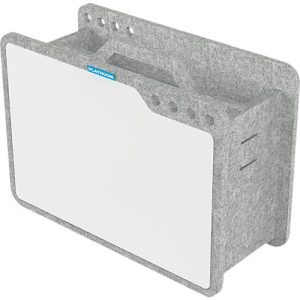 PLAYROOM Moderationskoffer PLAYBOARD Toolbox, integriertes Whiteboard, weiß, Recycling-PET-Rahmen grau, B 420 x T 180 x H 280 mm