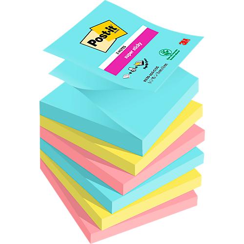 Post-it® Haftnotizen 3 M Cosmic R330-6SS-COS, 76 x 76 mm, farbig, 6 Blöcke á 90 Blatt