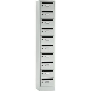 Postverteilerschrank, mit Einwurfschlitz, 1 Abteil, Sicherheitszylinderschloss, lichtgrau Postverteilerschrank, mit Einwurfschlitz, 1 Abteil, Sicherheitszylinderschloss, lichtgrau