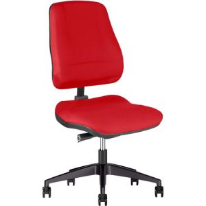 Prosedia Bürostuhl LEANOS V ERGO, Synchronmechanik, ohne Armlehnen, Bandscheibensitz, rot/schwarz Prosedia Bürostuhl LEANOS V ERGO, Synchronmechanik, ohne Armlehnen, Bandscheibensitz, rot/schwarz