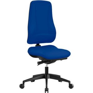 Prosedia Bürostuhl LEANOS V KOMFORT, Synchronmechanik, ohne Armlehnen, hohe Rückenlehne, Knierolle, blau/schwarz Prosedia Bürostuhl LEANOS V KOMFORT, Synchronmechanik, ohne Armlehnen, hohe Rückenlehne, Knierolle, blau/schwarz