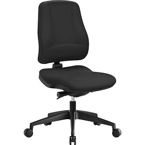 Prosedia Bürostuhl LEANOS V KOMFORT, Synchronmechanik, ohne Armlehnen, Lordosenstütze, Knierolle, schwarz/schwarz