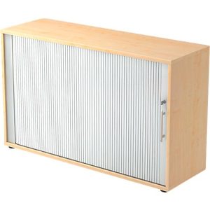 Querrollladenschrank ULM, 2 OH, Rollläden alusilber, B 1200 x T 400 x H 748 mm, Ahorn-Dekor Querrollladenschrank ULM, 2 OH, Rollläden alusilber, B 1200 x T 400 x H 748 mm, Ahorn-Dekor