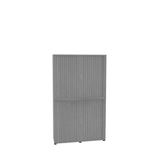 Querrollladenschrank, zweiteilig, B 1350 mm, 6 OH, silber