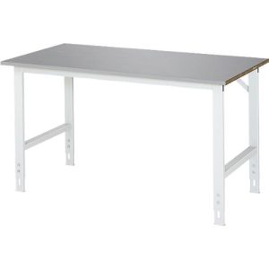 Rau Arbeitstisch Tom, manuell höhenverstellbar, 25 mm MDF-Platte mit Edelstahlbelag, bis 500 kg, B 1500 x T 800 x H 760-1080 mm, silber/lichtgrau Rau Arbeitstisch Tom, manuell höhenverstellbar, 25 mm MDF-Platte mit Edelstahlbelag, bis 500 kg, B 1500 x T 800 x H 760-1080 mm, silber/lichtgrau