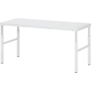 Rau ESD-Basistisch Serie E, manuell höhenverstellbar, 28 mm Spanplatte mit Melaminbelag, bis 450 kg, B 1800 x T 500 x H 650-1000 mm, lichtgrau Rau ESD-Basistisch Serie E, manuell höhenverstellbar, 28 mm Spanplatte mit Melaminbelag, bis 450 kg, B 1800 x T 500 x H 650-1000 mm, lichtgrau