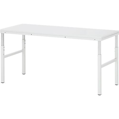 Rau ESD-Basistisch Serie E, manuell höhenverstellbar, 28 mm Spanplatte mit Melaminbelag, bis 450 kg, B 1800 x T 500 x H 650-1000 mm, lichtgrau