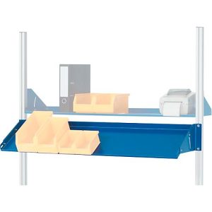 Rau Metallablage für höhenverstellbare Arbeitsplatzsysteme Serie E, neigungsverstellbar, B 1200 x T 300 x H 160 mm, bis 30 kg Rau Metallablage für höhenverstellbare Arbeitsplatzsysteme Serie E, neigungsverstellbar, B 1200 x T 300 x H 160 mm, bis 30 kg