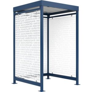 Raucherüberdachung Köln, Schäfer Shop Edition, enzianblau RAL5010
