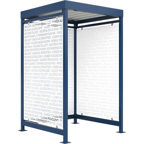 Raucherüberdachung Köln, Schäfer Shop Edition, enzianblau RAL5010