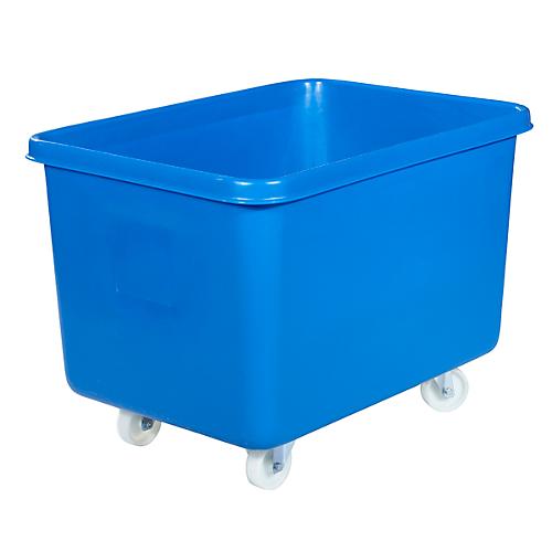 Rechteckbehälter, Kunststoff, fahrbar, 340 l, blau