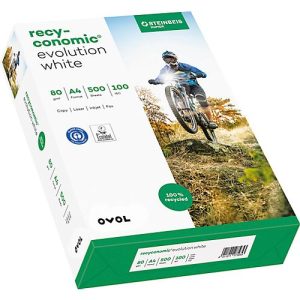 Recyclingpapier Inapa Recyconomic Evolution White, DIN A4, 80 g/m², naturweiß Recyclingpapier Inapa Recyconomic Evolution White, DIN A4, 80 g/m², naturweiß