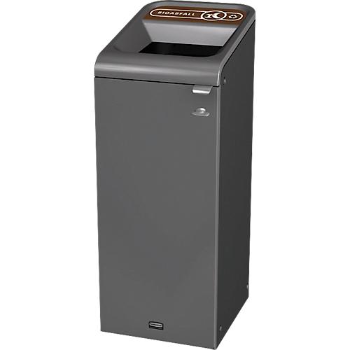 Recyclingstation Rubbermaid Configure, für Bioabfall, 57 l, Magnetverbindung, B 495 x T 367 x H 975 mm, braun