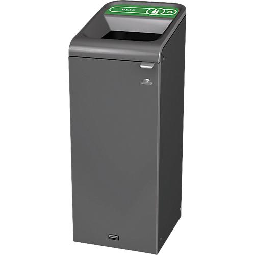 Recyclingstation Rubbermaid Configure, für Glas, 57 l, Magnetverbindung, B 495 x T 367 x H 975 mm, grün