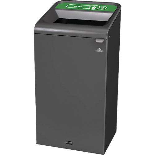 Recyclingstation Rubbermaid Configure, für Glas, 87 l, Magnetverbindung, B 495 x T 489 x H 975 mm, grün