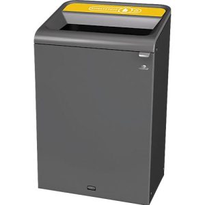Recyclingstation Rubbermaid Configure, für Kunststoff, 125 l, Magnetverbindung, B 495 x T 610 x H 975 mm, gelb