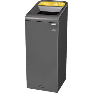 Recyclingstation Rubbermaid Configure, für Kunststoff, 57 l, Magnetverbindung, B 495 x T 367 x H 975 mm, gelb