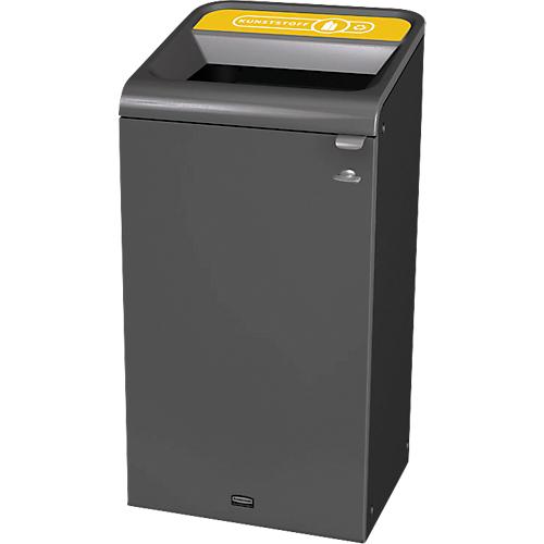 Recyclingstation Rubbermaid Configure, für Kunststoff, 87 l, Magnetverbindung, B 495 x T 489 x H 975 mm, gelb