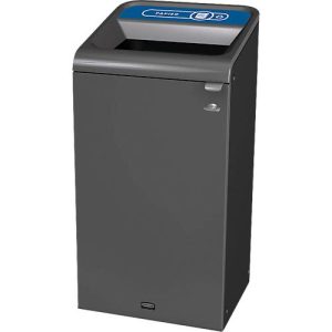Recyclingstation Rubbermaid Configure, für Papier, 87 l, Magnetverbindung, B 495 x T 489 x H 975 mm, blau