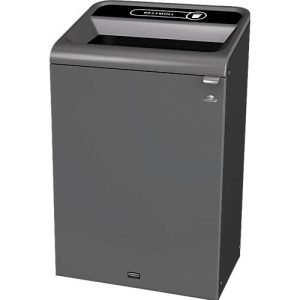 Recyclingstation Rubbermaid Configure, für Restmüll, 125 l, Magnetverbindung, B 495 x T 610 x H 975 mm, schwarz