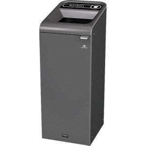 Recyclingstation Rubbermaid Configure, für Restmüll, 57 l, Magnetverbindung, B 495 x T 367 x H 975 mm, schwarz