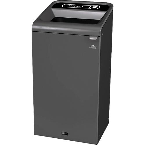 Recyclingstation Rubbermaid Configure, für Restmüll, 87 l, Magnetverbindung, B 495 x T 489 x H 975 mm, schwarz