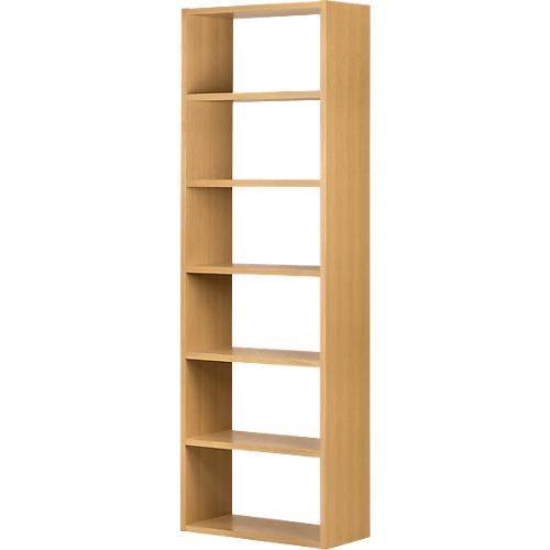 Regal Pombal, 6 Ordnerhöhen, erweiterbar, Spanplatte, B 740 x T 340 x H 2240 mm, Wildeiche