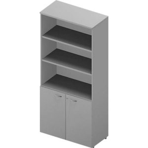 Regal-Schrank-Kombination ARLON OFFICE, 5 Ordnerhöhen, B 900 x T 450 x H 2000 mm, lichtgrau/alu Regal-Schrank-Kombination ARLON OFFICE, 5 Ordnerhöhen, B 900 x T 450 x H 2000 mm, lichtgrau/alu