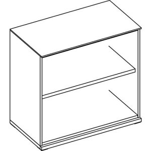 Regal SOLUS, 2 OH, H 760 x B 800 x T 420 mm, weiß/Kirsche Romana Regal SOLUS, 2 OH, H 760 x B 800 x T 420 mm, weiß/Kirsche Romana