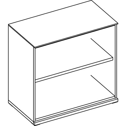 Regal SOLUS, 2 OH, H 760 x B 800 x T 420 mm, weiß/Kirsche Romana