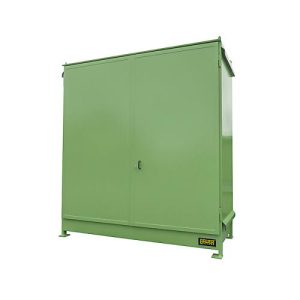 Regalcontainer BAUER CEN 29-2 IBC, Stahl, Doppelflügeltor, B 3175 x T 1480 x H 3445 mm, grün Regalcontainer BAUER CEN 29-2 IBC, Stahl, Doppelflügeltor, B 3175 x T 1480 x H 3445 mm, grün