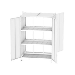 Regalcontainer BAUER CEN 29-3b, Stahl, Doppelflügeltor, B 3275 x T 2900 x H 4415 mm, grau Regalcontainer BAUER CEN 29-3b, Stahl, Doppelflügeltor, B 3275 x T 2900 x H 4415 mm, grau