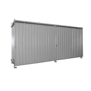 Regalcontainer BAUER CEN 59-2, Stahl, Schiebetor, B 6255 x T 1550 x H 2980 mm, grau Regalcontainer BAUER CEN 59-2, Stahl, Schiebetor, B 6255 x T 1550 x H 2980 mm, grau