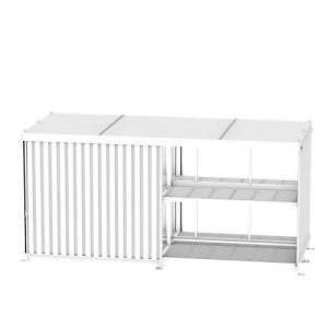 Regalcontainer BAUER CEN 75-2b, Stahl, Schiebetor, B 7800 x T 2900 x H 3145 mm, grün Regalcontainer BAUER CEN 75-2b, Stahl, Schiebetor, B 7800 x T 2900 x H 3145 mm, grün