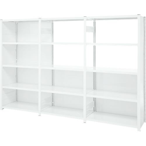 Regalkombination ORDO Professional, 1 Grundregal + 2 Anbauregale, 15 Böden, modular, Fachlast 140 kg, Feldlast 1200 kg, B 3080 x T 535 x H 2000 mm, verkehrsweiß