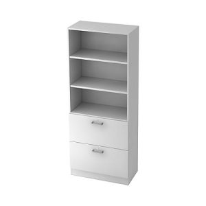 Regalschrank TARVIS, 5 OH, 2 HR-Auszüge, 60 kg Tragkraft, abschließbar, 2 Fachböden, B 800 x T 420 x H 2004 mm, weiß Regalschrank TARVIS, 5 OH, 2 HR-Auszüge, 60 kg Tragkraft, abschließbar, 2 Fachböden, B 800 x T 420 x H 2004 mm, weiß