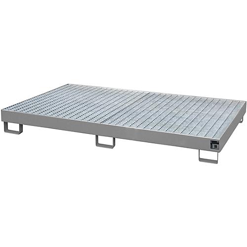 Regalwanne Typ RW/GR 2200-1, mit Gitterrost, grau RAL7005