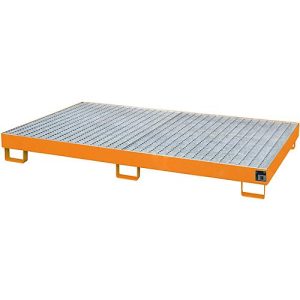 Regalwanne Typ RW/GR 2200-1, mit Gitterrost, orange RAL2000