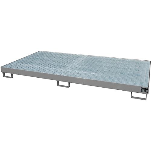 Regalwanne Typ RW/GR 2700-1, mit Gitterrost, grau RAL7005