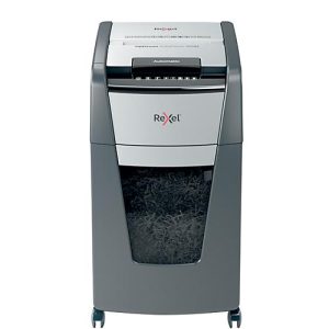Rexel Optimum AutoFeed+ 225M Aktenvernichter P5, Vollautomatik, Mikroschnitt 2 x 15 mm, 60 l, 225 Blatt Schnittleistung, mit Rollen, schwarz Rexel Optimum AutoFeed+ 225M Aktenvernichter P5, Vollautomatik, Mikroschnitt 2 x 15 mm, 60 l, 225 Blatt Schnittleistung, mit Rollen, schwarz
