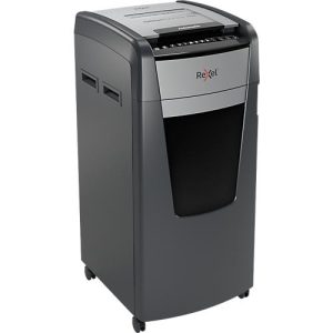 Rexel Optimum AutoFeed+ 750M Aktenvernichter P5, Vollautomatik, Mikroschnitt 2 x 15 mm, 140 l, 750 Blatt Schnittleistung, mit Rollen, schwarz Rexel Optimum AutoFeed+ 750M Aktenvernichter P5, Vollautomatik, Mikroschnitt 2 x 15 mm, 140 l, 750 Blatt Schnittleistung, mit Rollen, schwarz