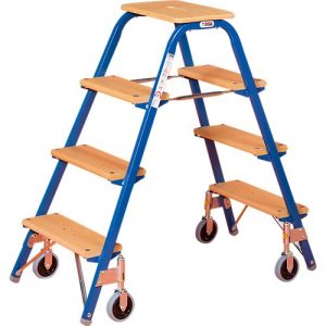 Roll-Tritt aus Leichtstahl®, 4 Stufen Roll-Tritt aus Leichtstahl®, 4 Stufen