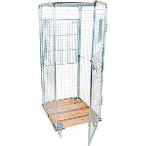 Rollbehälter, mit Holzrollplatte, 724 x 815 x 1800 mm, mit Zwischenboden Rollbehälter, mit Holzrollplatte, 724 x 815 x 1800 mm, mit Zwischenboden