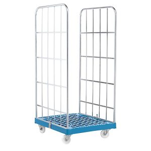 Rollbox, 2-seitig, Kunststoffbodenplatte, 724 x 815 x 1660 mm, blau (RAL 5012) Rollbox, 2-seitig, Kunststoffbodenplatte, 724 x 815 x 1660 mm, blau (RAL 5012)